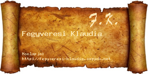 Fegyveresi Klaudia névjegykártya